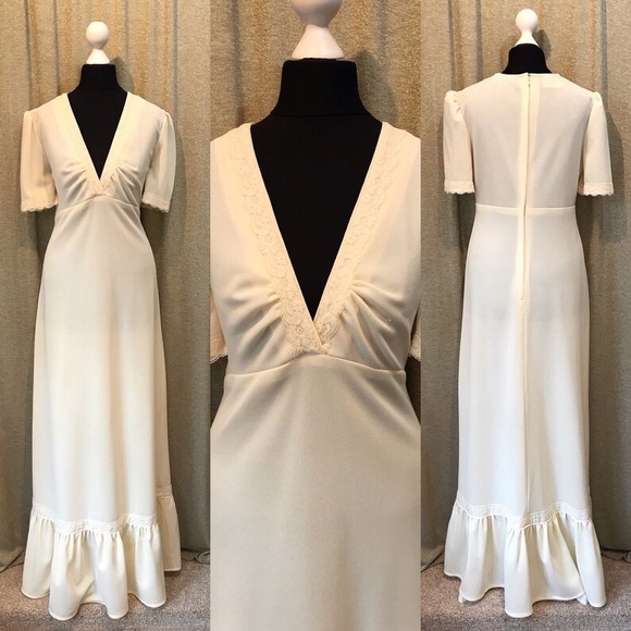 Vintage 70s bridal dress - Picture 4 of 6